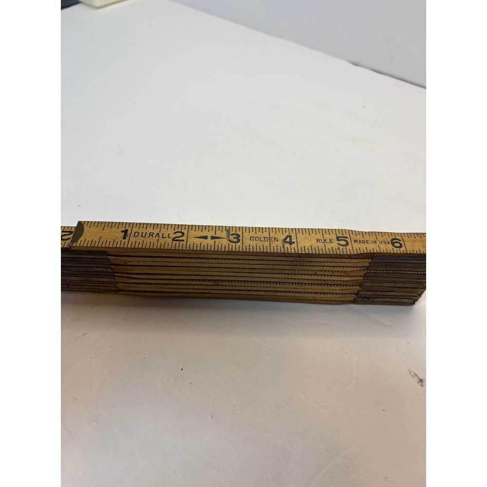 Vintage Durall Golden Rule 72 Inch Folding Wood Carpenters Ruler‎ Made in USA - Picture 6 of 6